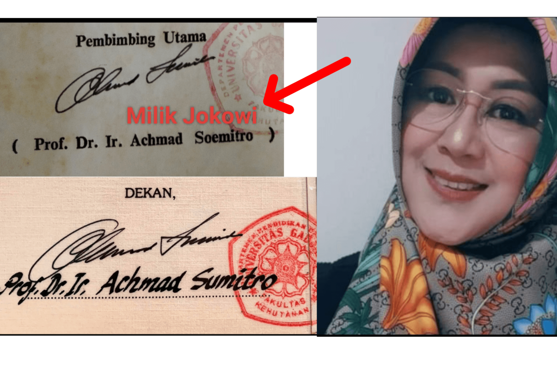 Babak Baru Dugaan Ijazah Palsu Jokowi , Nama Dekan Berbeda Ejaan dengan Nama Aslinya .